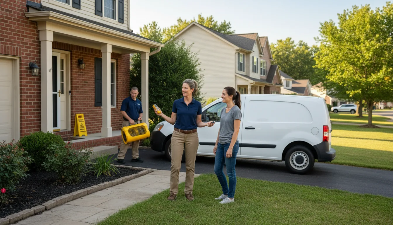 Residential water damage restoration in Bernard, IA